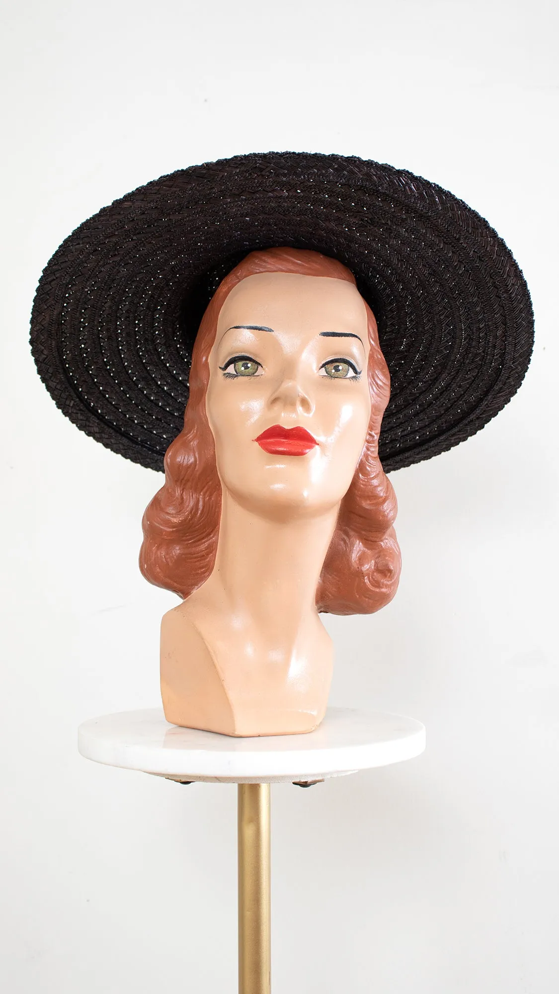 1970s Black Straw Sun Hat (3 Available)