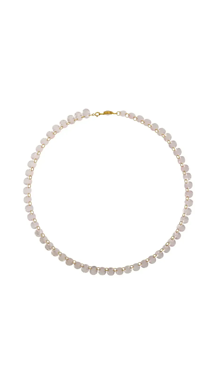 20K Yellow Gold 17" Rose Quartz Collar Necklace