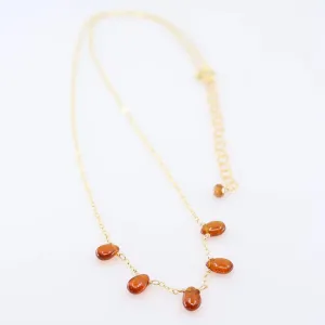 5 Drop Orange Kyanite Necklace