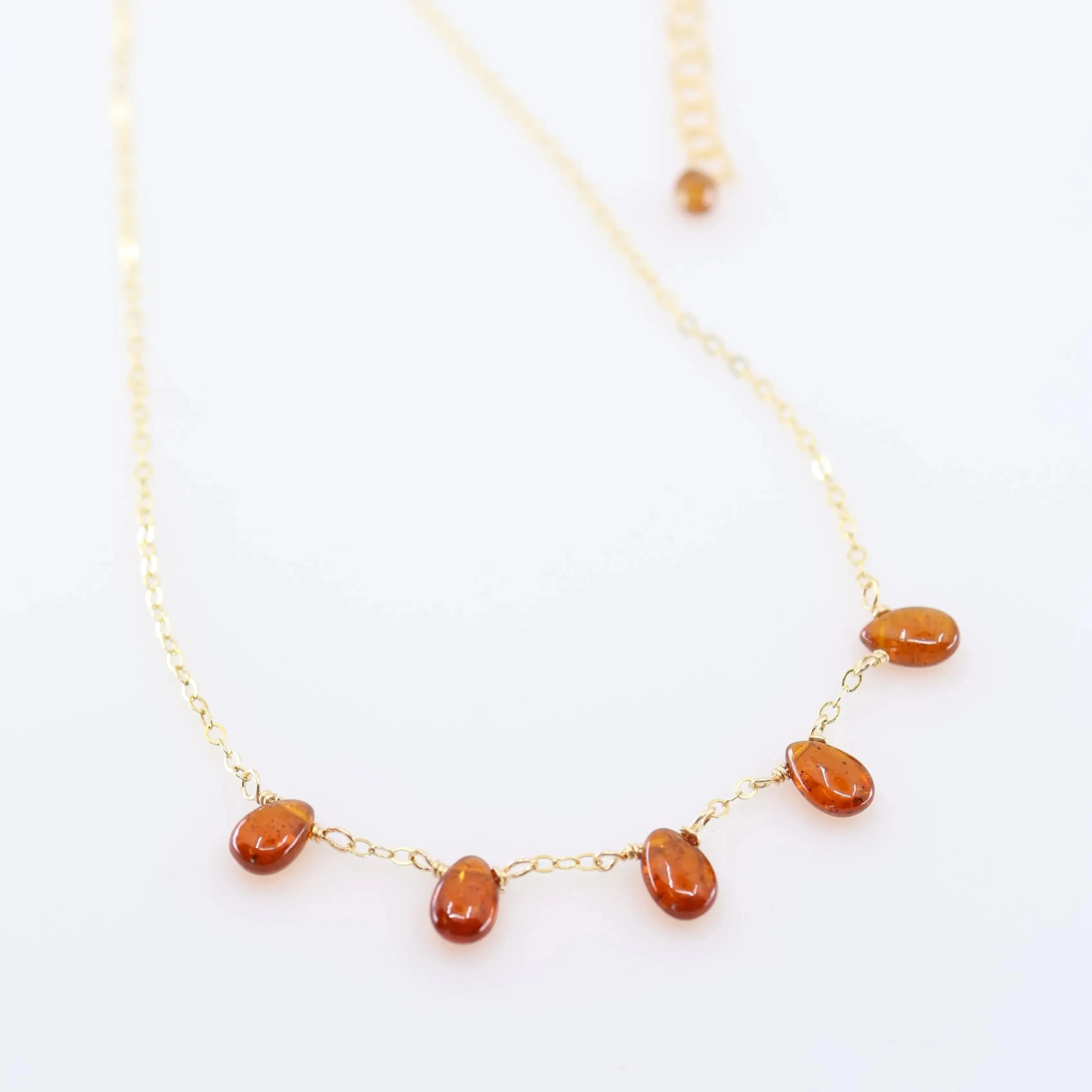 5 Drop Orange Kyanite Necklace