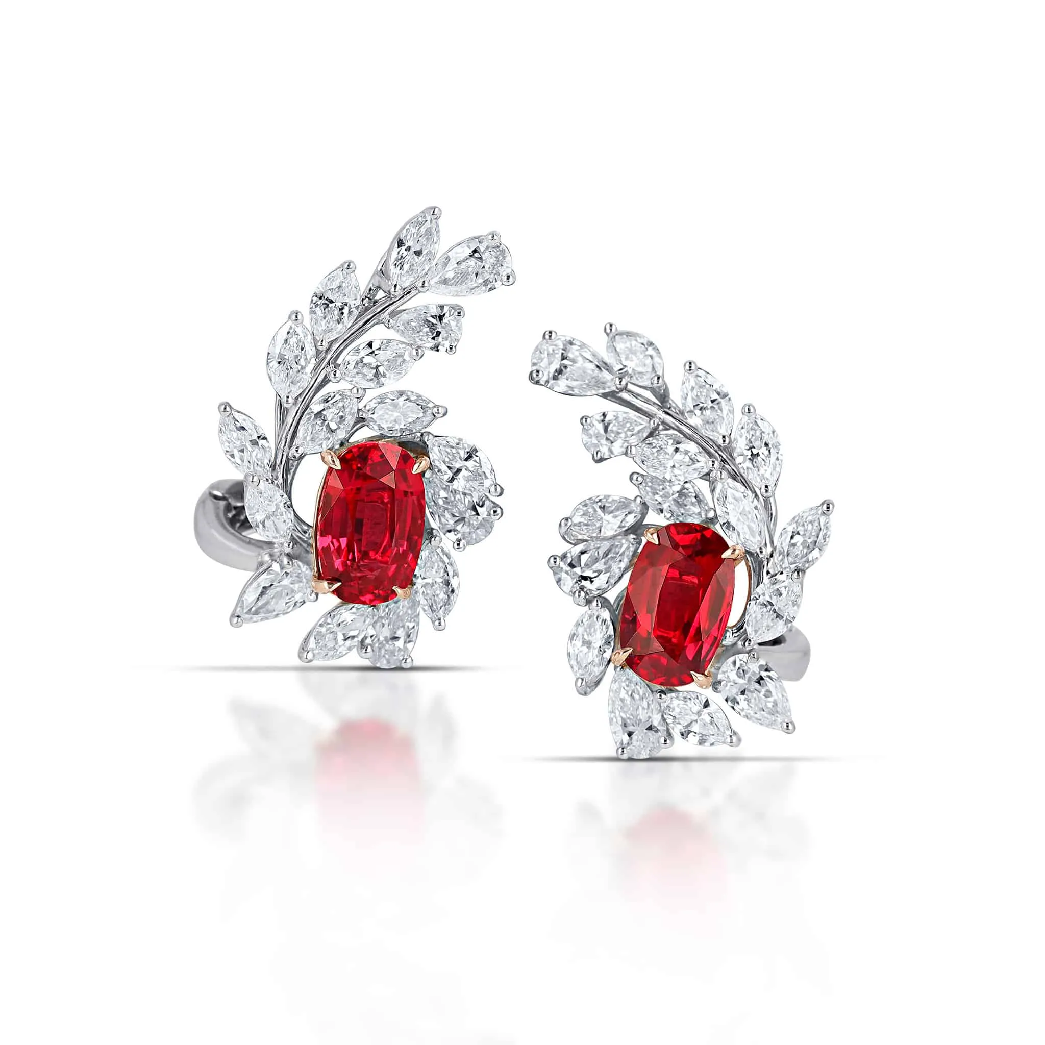 6.43 Carat Ruby and Diamond Earrings