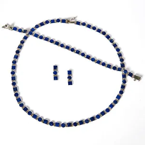 Achanqara Lapis Lazuli Necklace Set | Handcrafted in Chile, Conflict-Free Sterling Silver