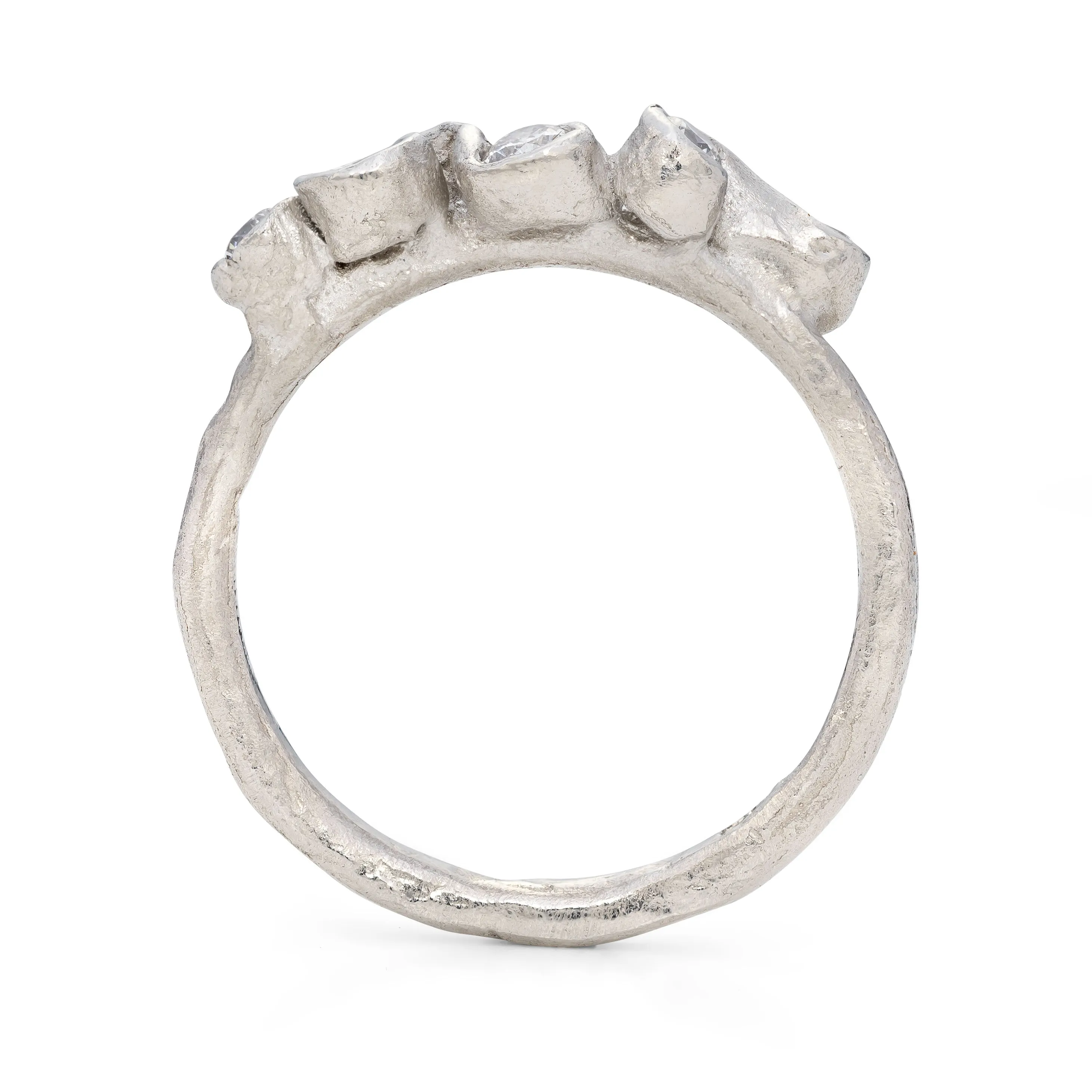 All White Palmata Ring