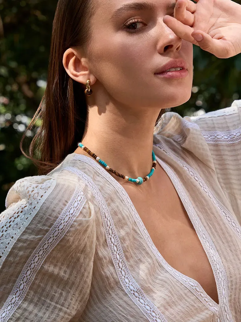 Aphrodite Triple Gemstone Nugget Beaded Necklace