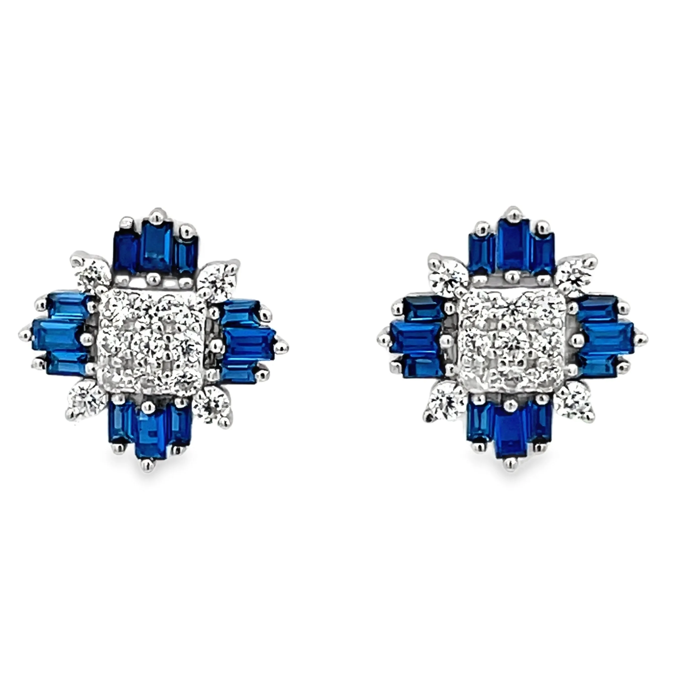Baguette Flower stud earrings