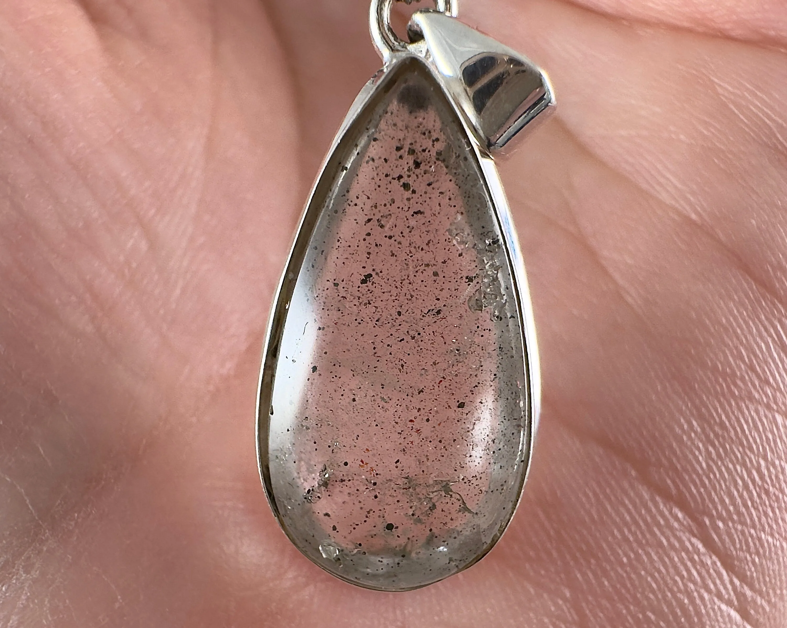 COVELLITE Pink Fire Quartz Crystal Pendant - Fine Jewelry, Healing Crystals and Stones, 54316