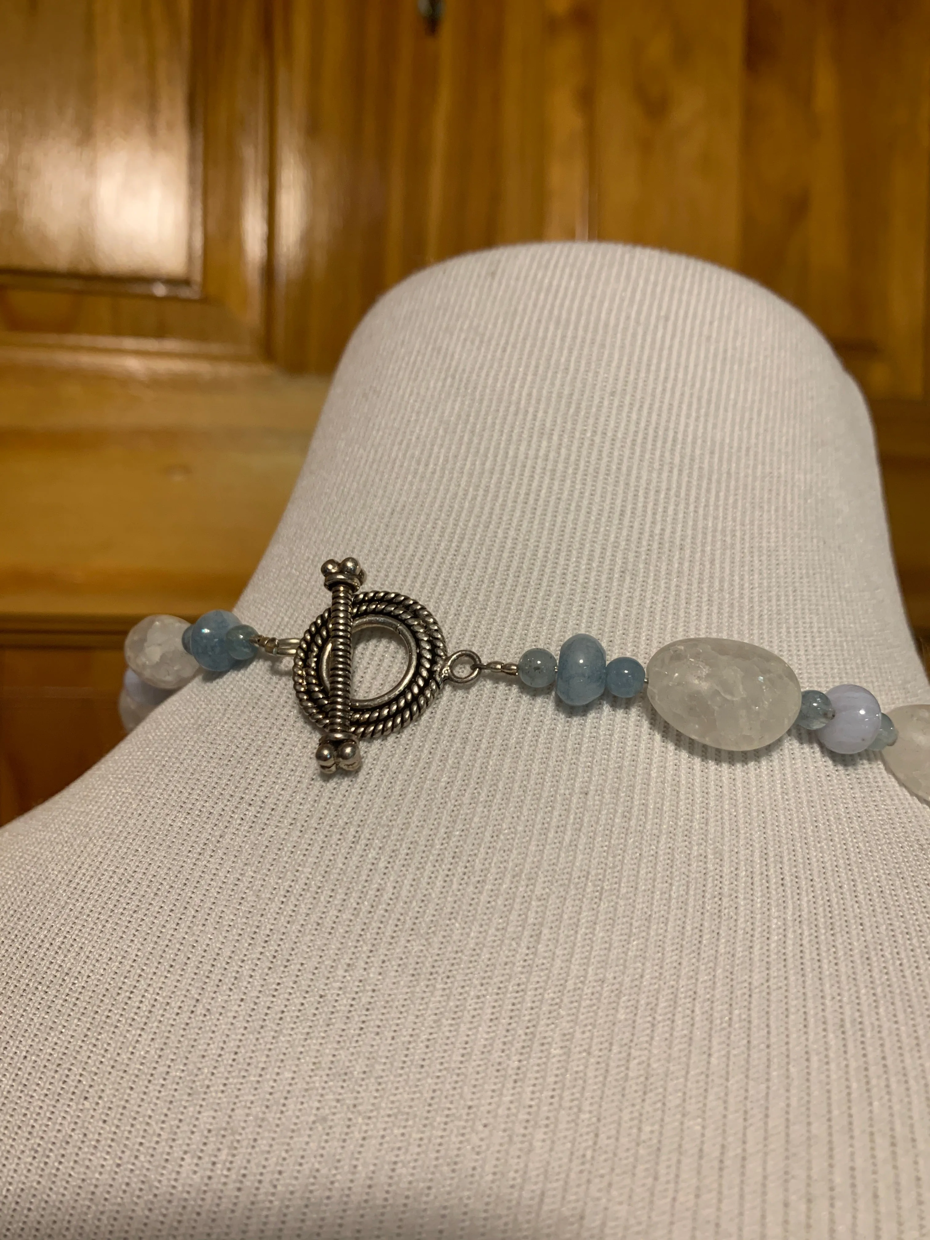 Cracked quartz bead necklace