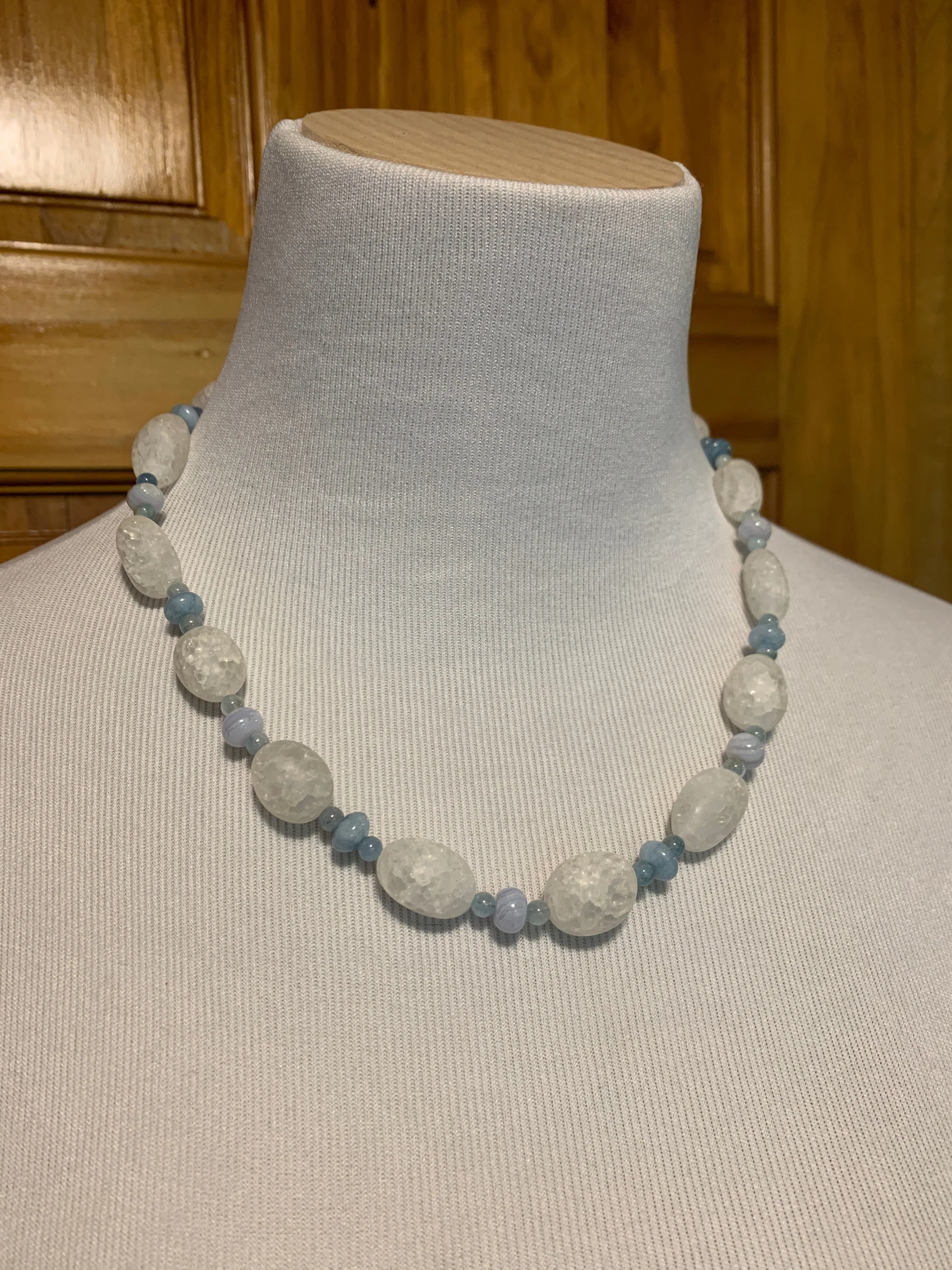 Cracked quartz bead necklace