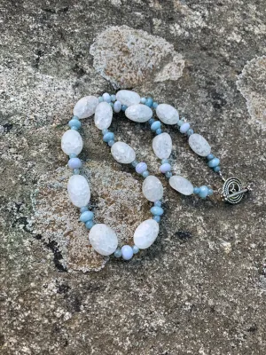 Cracked quartz bead necklace