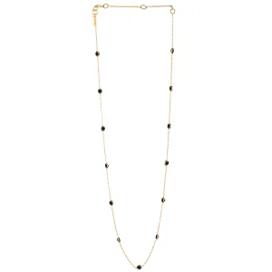 Dew Drops Dotted Black Onyx Necklace Gold