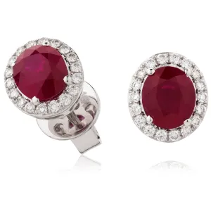 Diamond & Ruby Earrings 2.50ct
