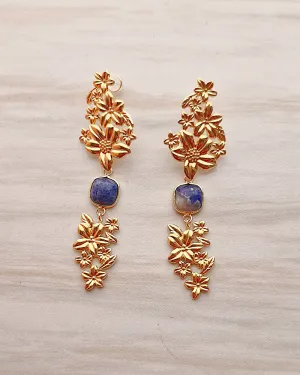 Flower Relief with Lapis Lazuli Earrings