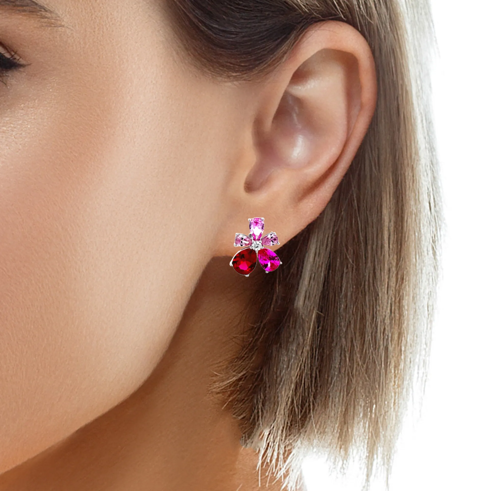 Fuchsia Flower Earrings