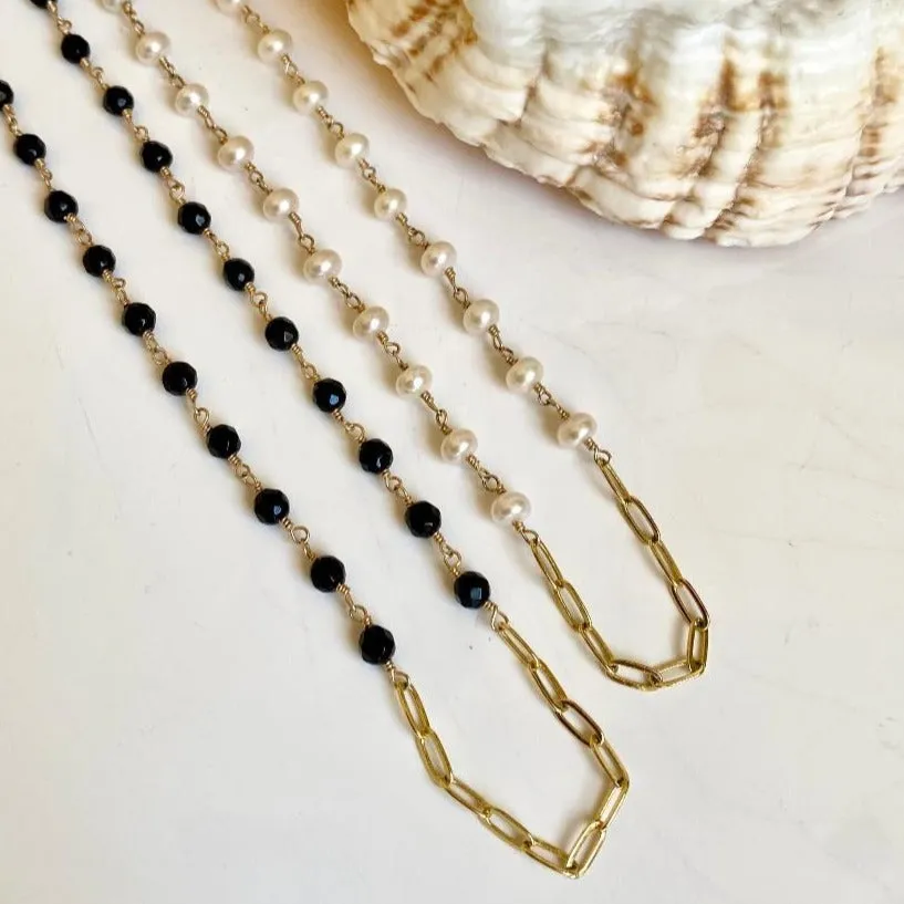 Gemstone Necklace with Paperclip