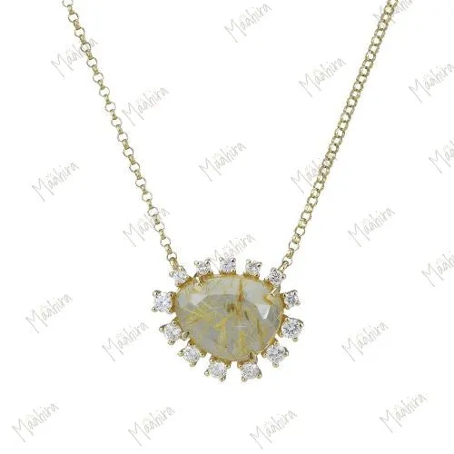 Golden Rutilated Quartz Necklace