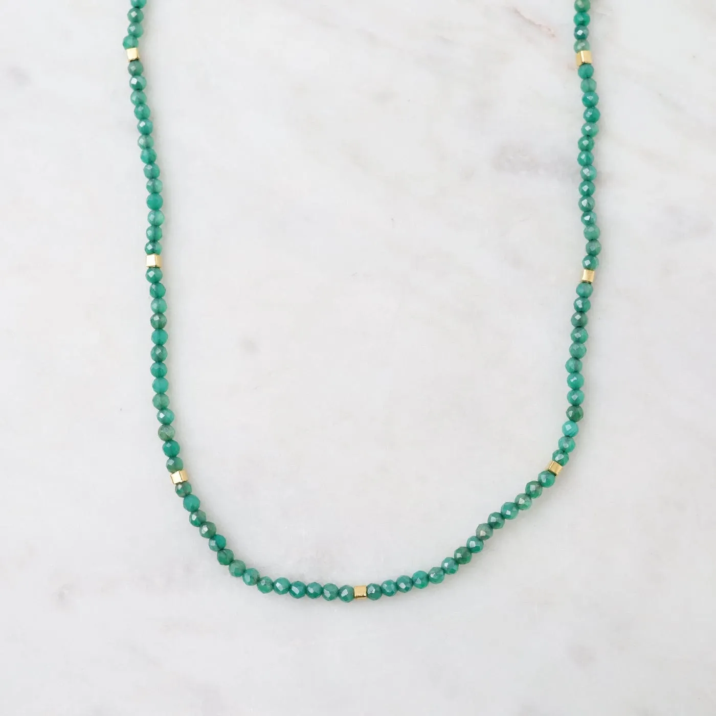 Green Onyx & Gold Vermeil Accents Necklace
