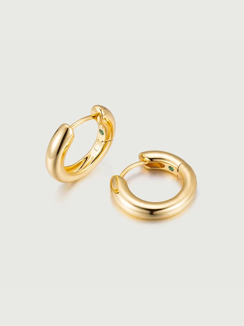 Lab-Grown Ruby Diamond Hoop Earrings