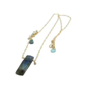 Labradorite and Asymmetrical Gemstone Cluster Necklace