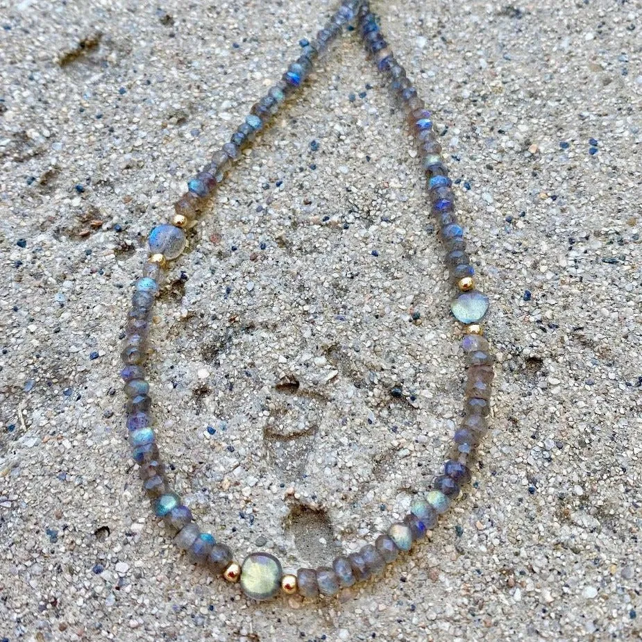 Labradorite Coin Necklace