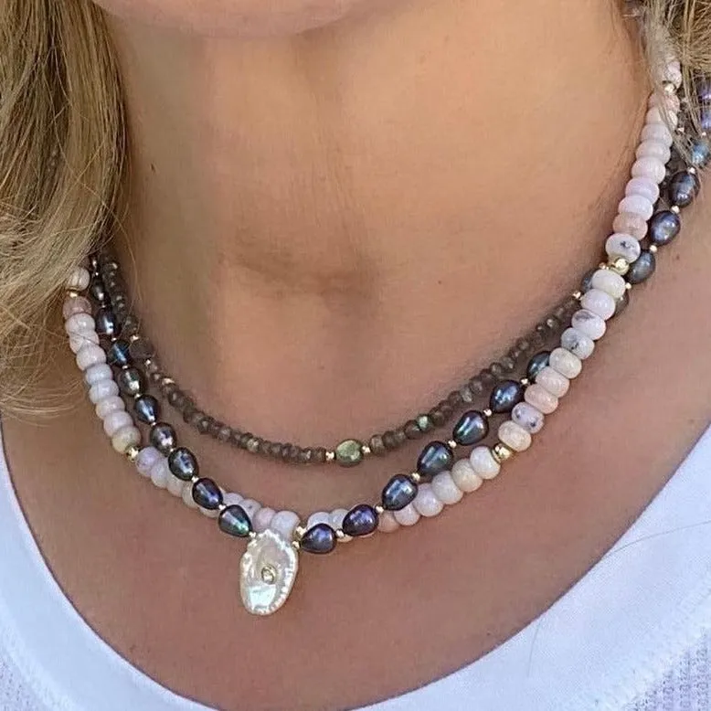 Labradorite Coin Necklace