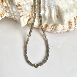 Labradorite Coin Necklace