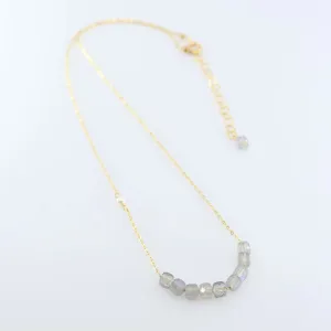 Labradorite Faceted Cube Gemstone Necklace