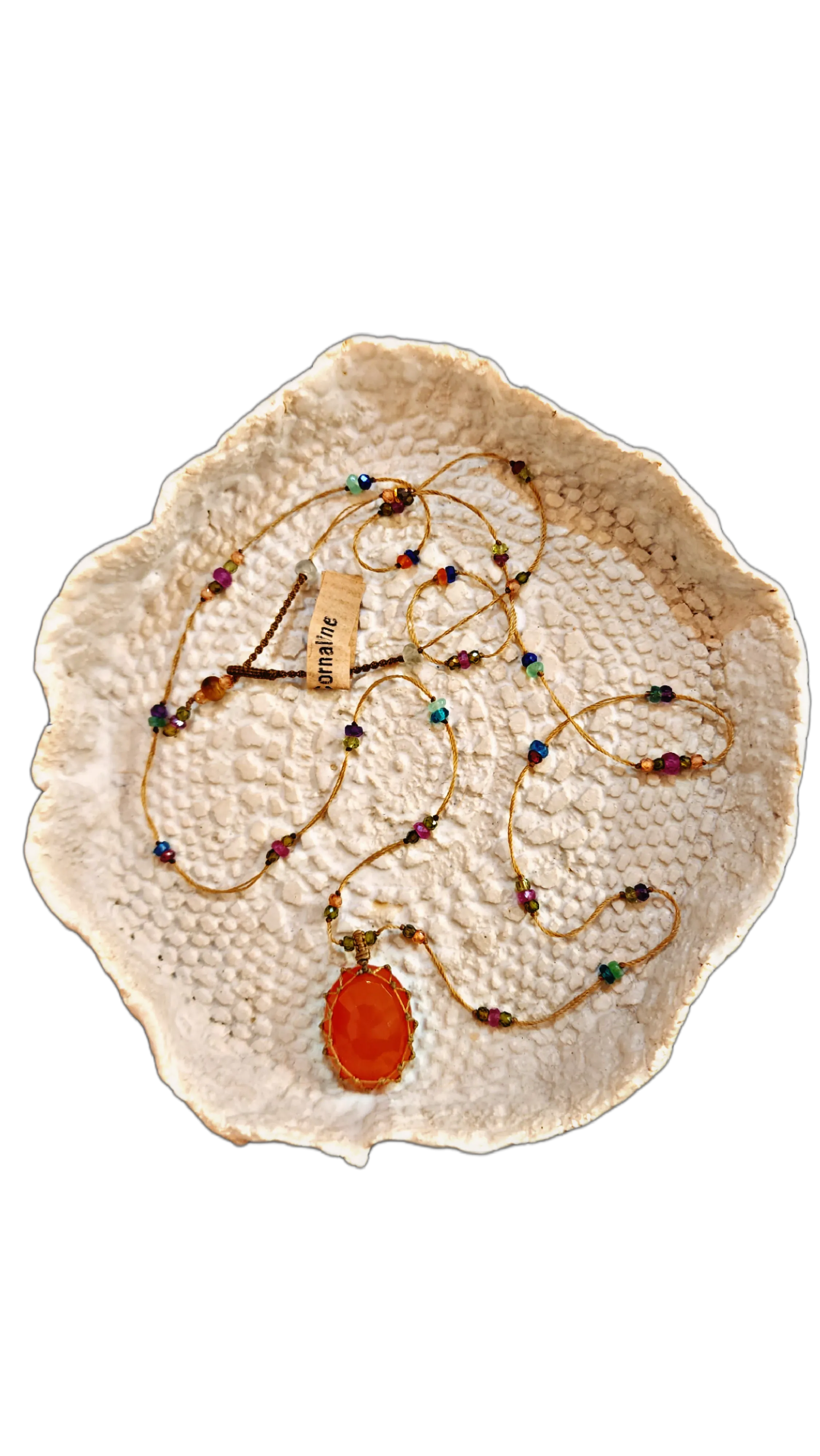Long Tibetan Necklace - Cornaline