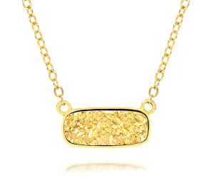Medium Rectangle 18K Gold Druzy Necklace