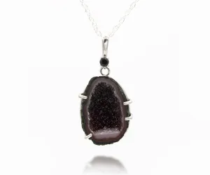 Mini Geode Deep Purple Druzy Necklace