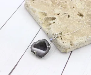 Mini Geode Lavender Druzy Necklace