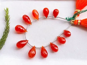 Natural Orange Onyx Faceted Drops