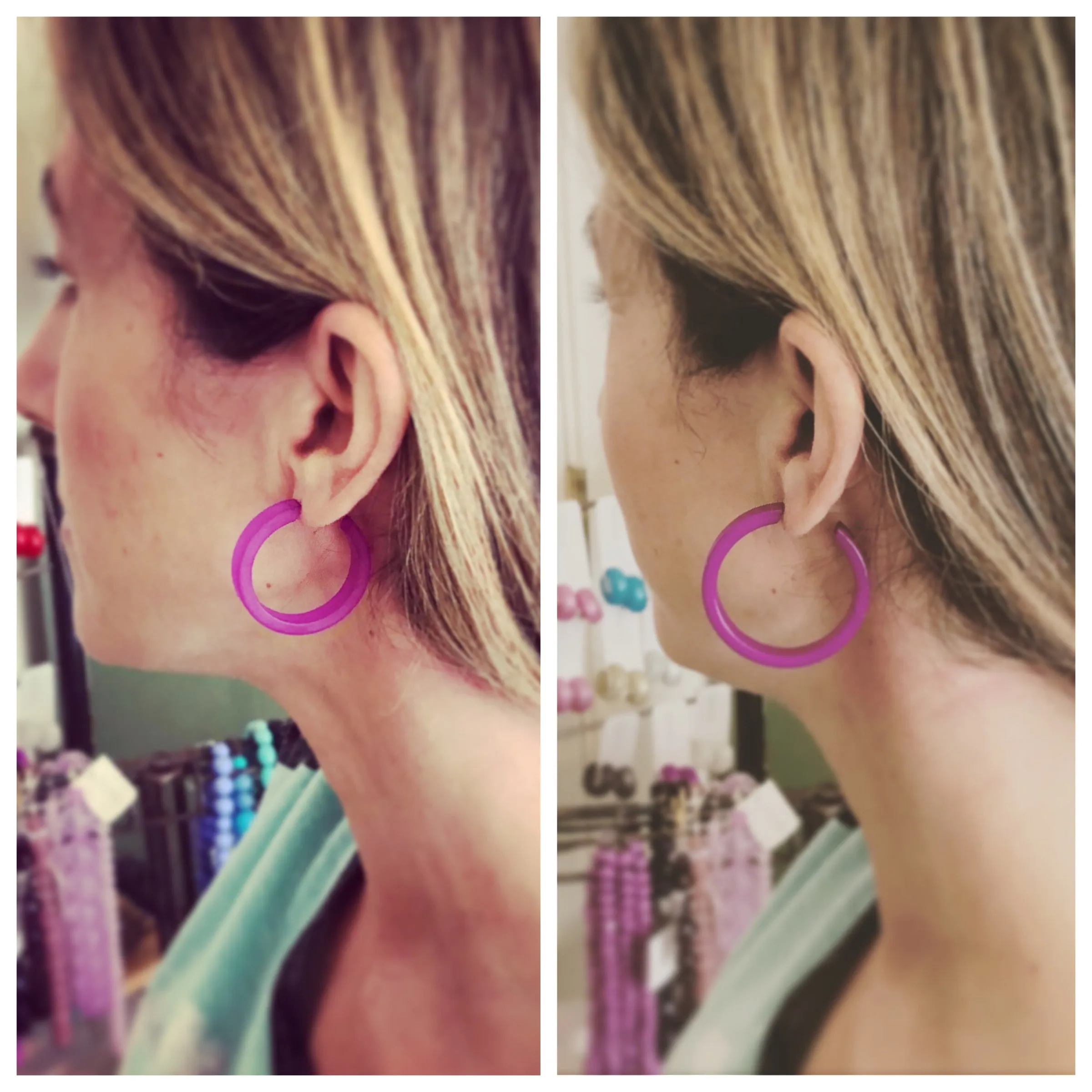 Neon Yellow Frosted Small Classic Hoop Earrings