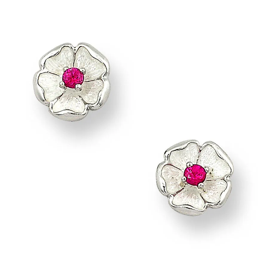 Nicole Barr Daisy with Ruby Earrings