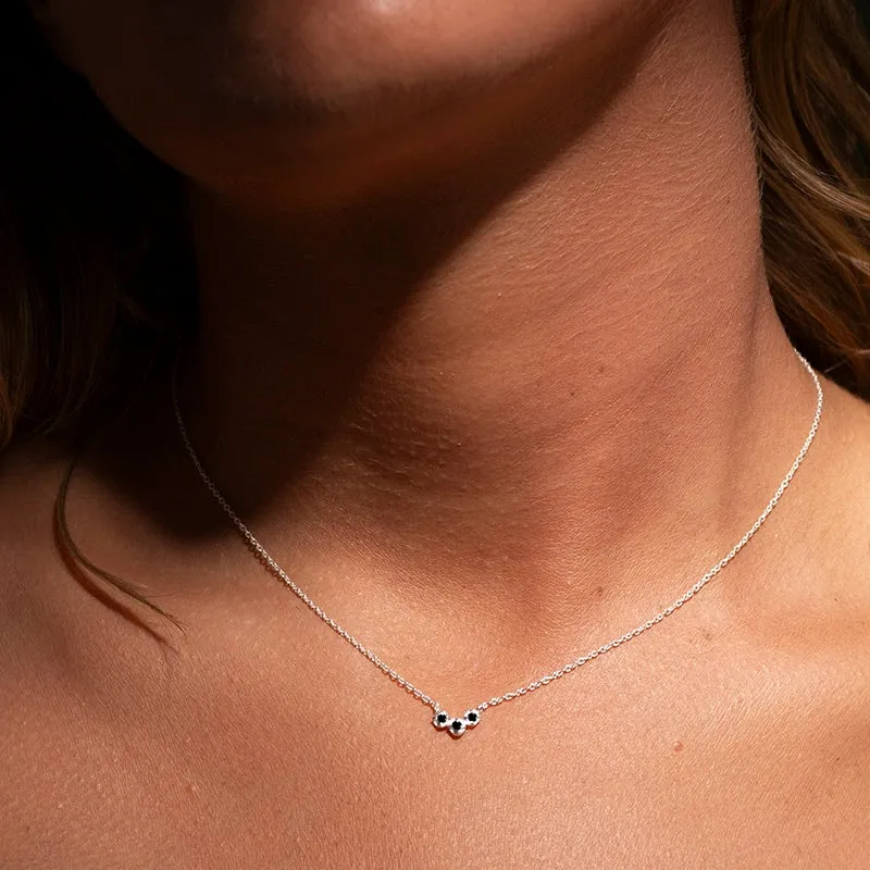 Orion Necklace, Black Spinel, Silver