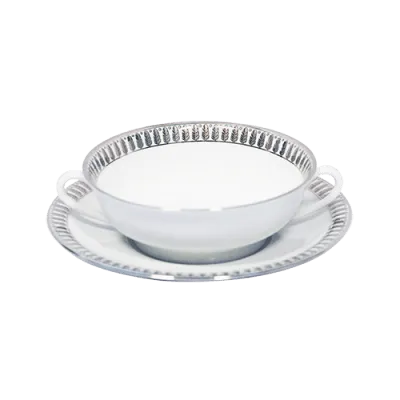 Plumes Platinum Soup Cup & Saucer