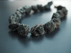 Raw pyrite crystal wrapped necklace