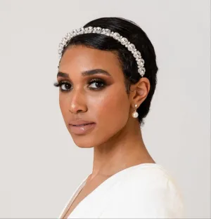 RENEE Crystal & Pearl Bridal Headband
