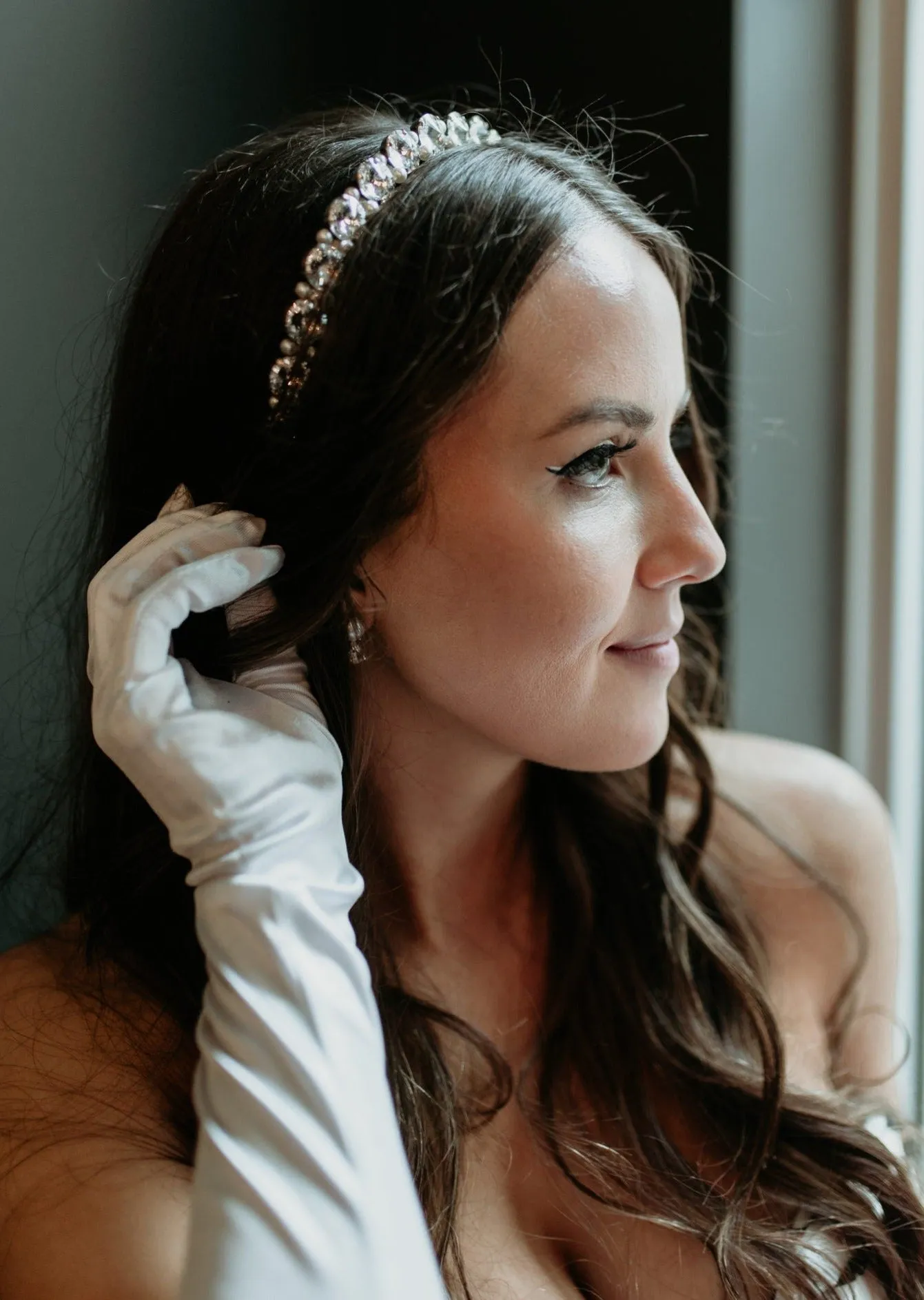 RENEE Crystal & Pearl Bridal Headband