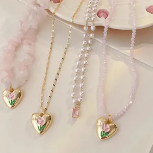 Rose Quartz Rose Bouquet      Choker Kawaii Academia Y2K Cottagecore Coquette Fairycore Dollette Princesscore