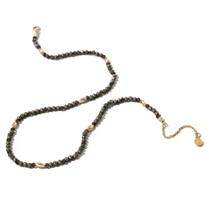 Seed Necklace, Pyrite, Gold