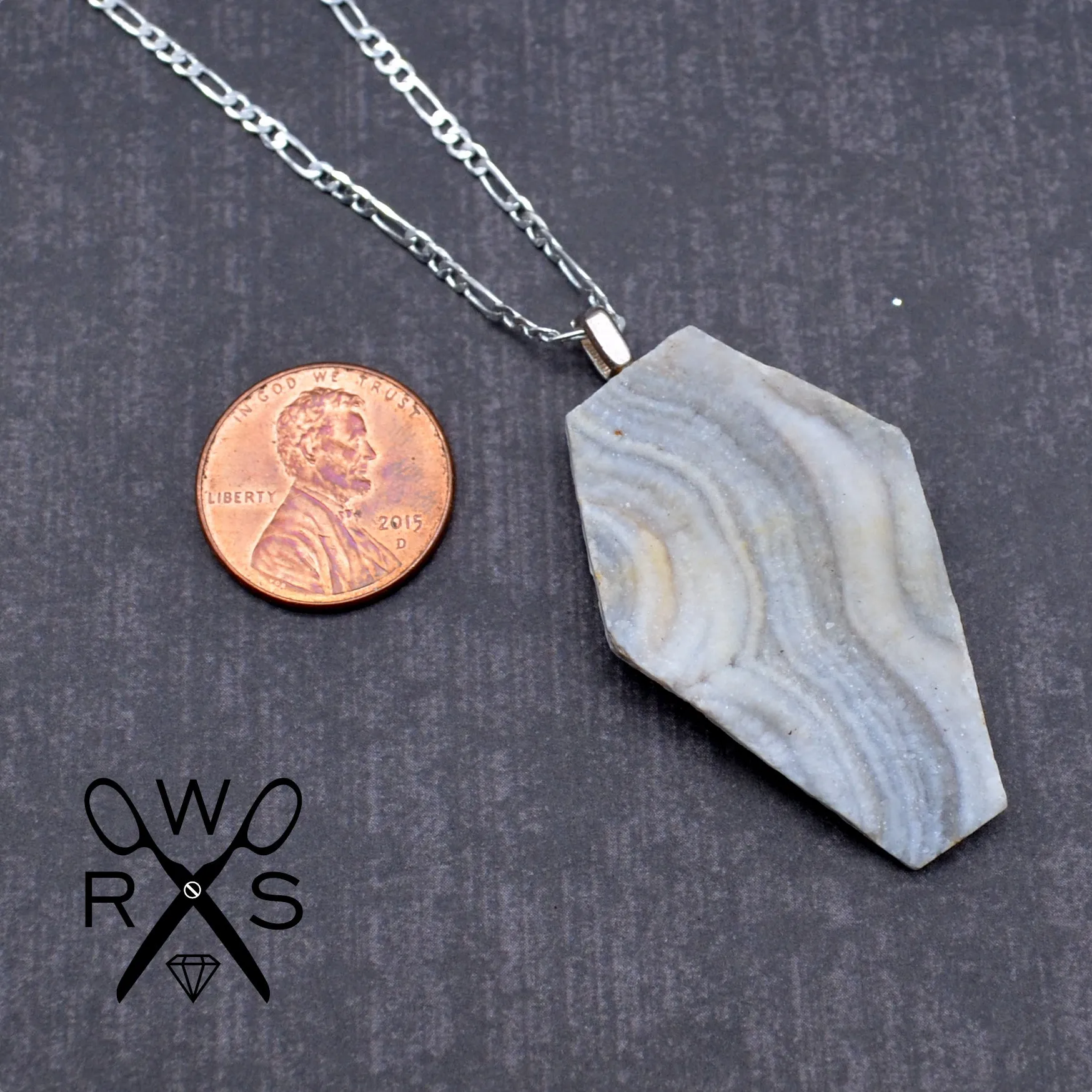 Silver Sands Coffin Necklace 925  Sterling Silver