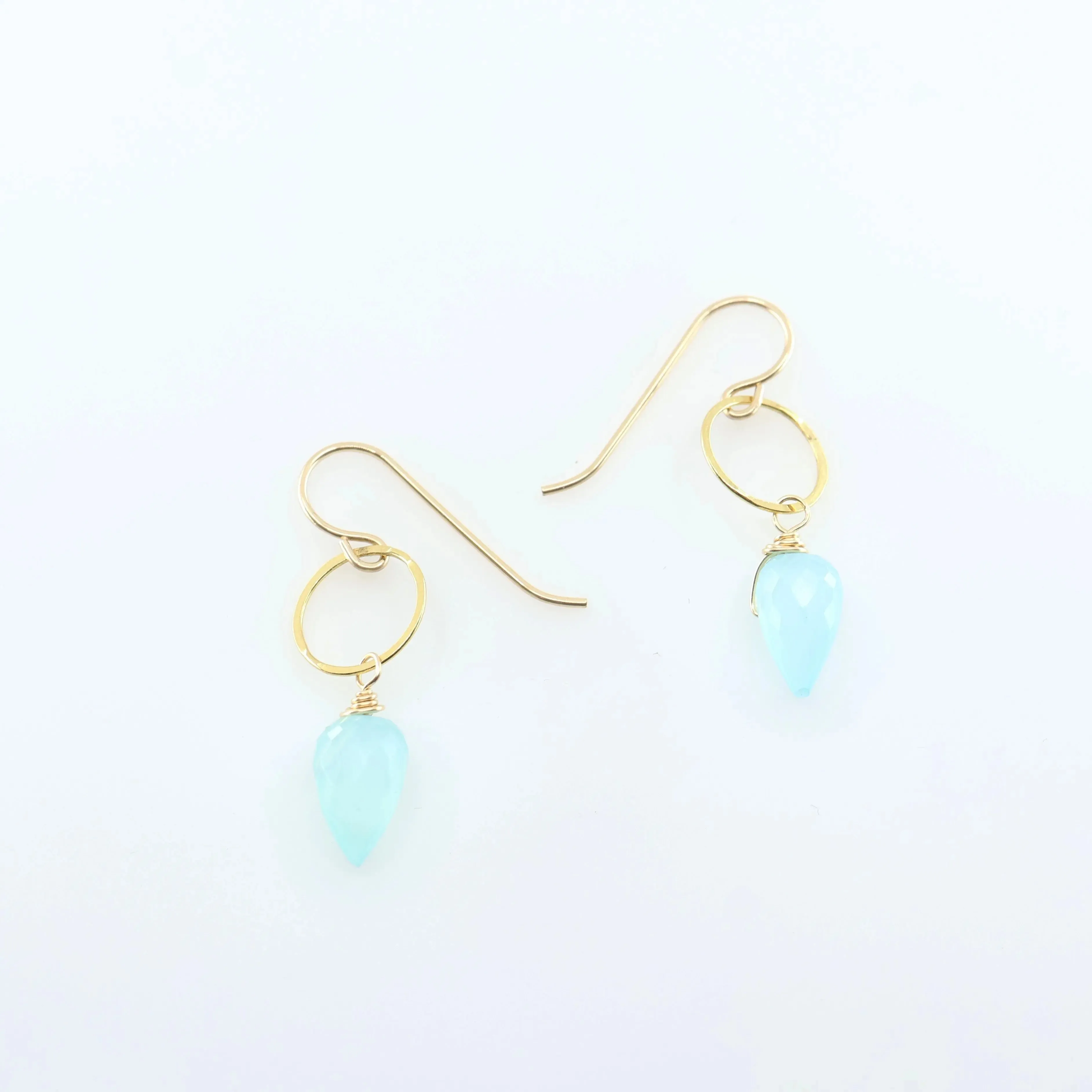 Simple Gemstone and Oval Drop Earrings, 3 Stone Variations
