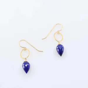 Simple Gemstone and Oval Drop Earrings, 3 Stone Variations