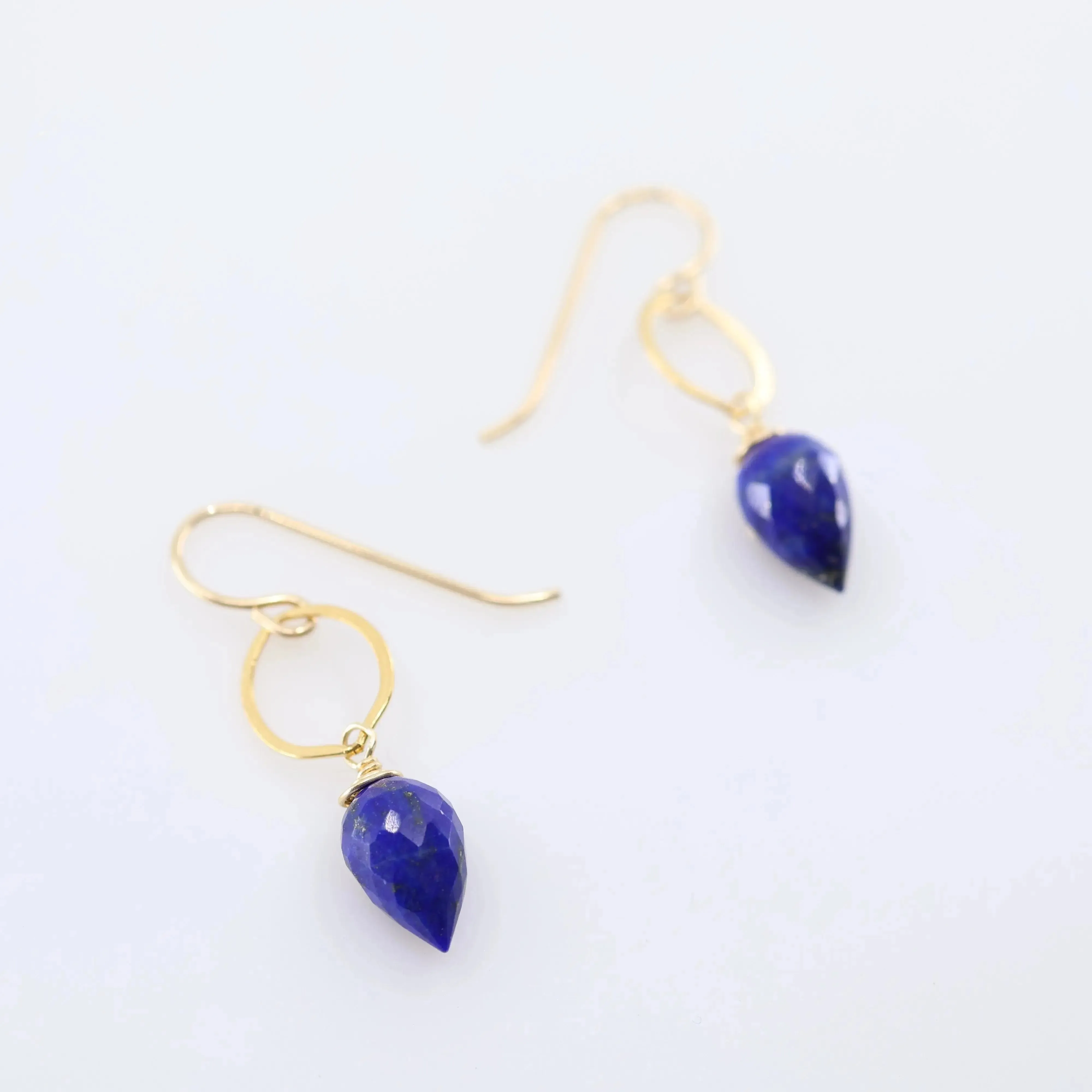 Simple Gemstone and Oval Drop Earrings, 3 Stone Variations