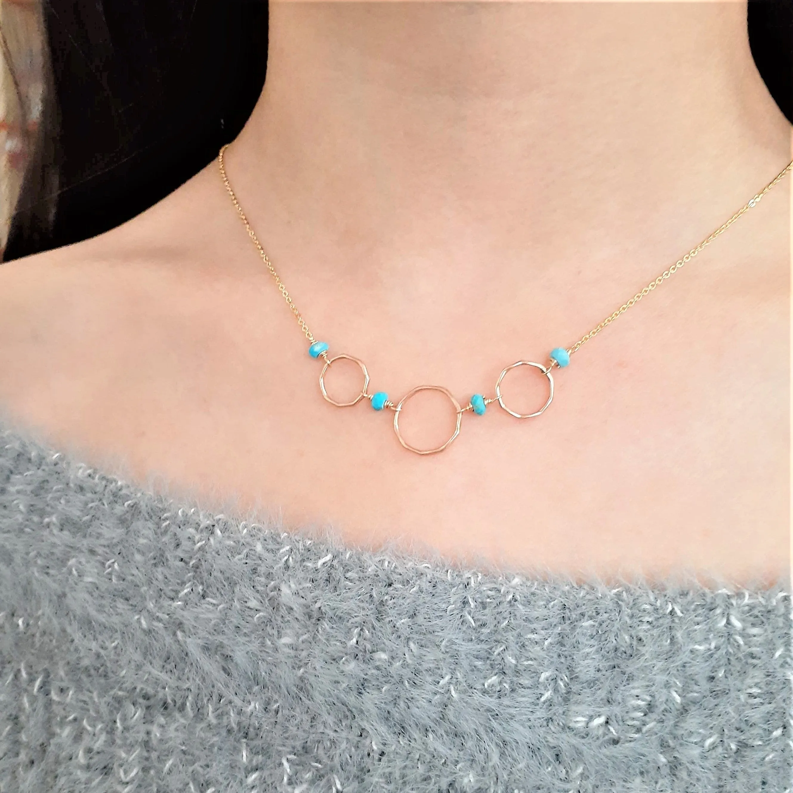 Sleeping Beauty Turquoise Hoop Necklace