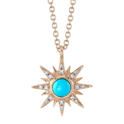 Turquoise & Diamond Star Necklace