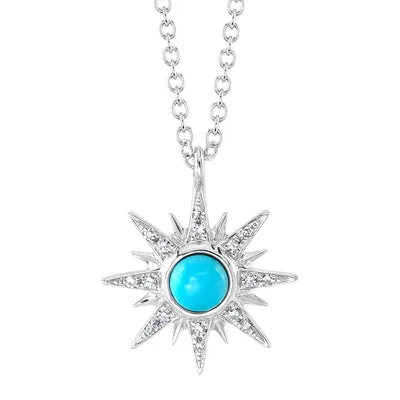 Turquoise & Diamond Star Necklace