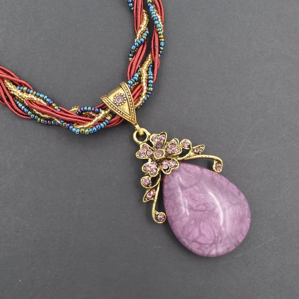 Vintage Look Crystal Pendant Necklace Collection